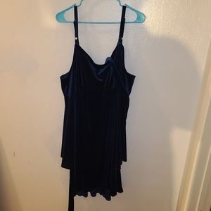 Blue velvet dress